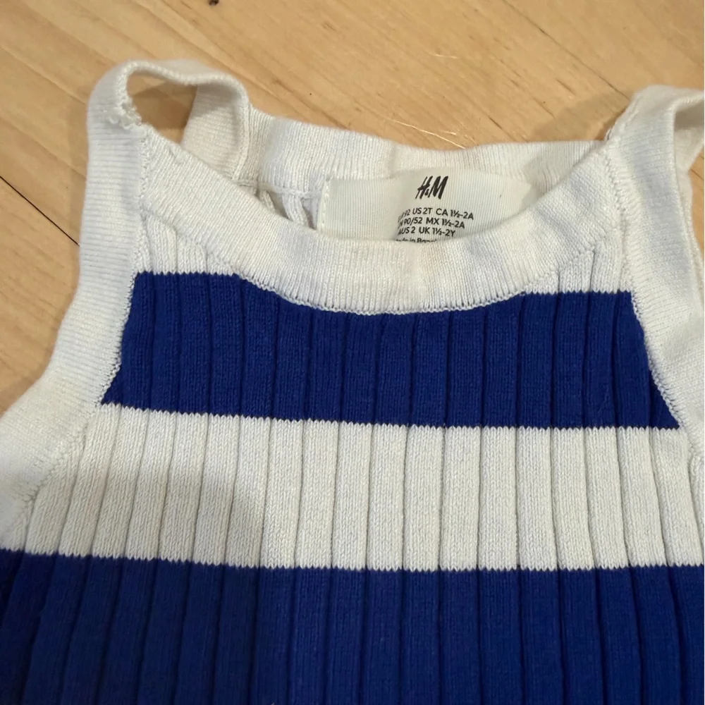 H&M Navy and White Knit Top